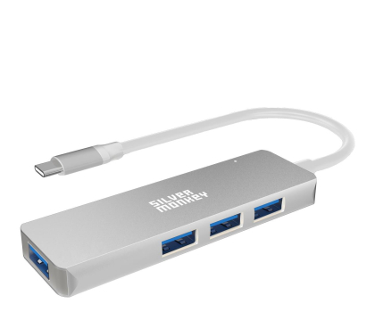 Hub USB SILVER MONKEY USB-C 4x USB 3.0 (Silver) SMA115